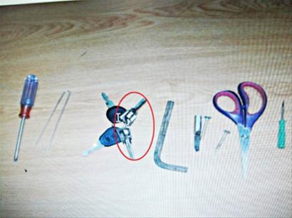 女贼身藏万能钥匙偷车 据称开锁只用几秒钟(图